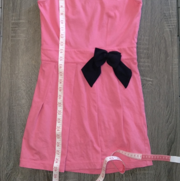 Kanva Fashion Cotton Pleated Dress Sleeveless Pink with Black Bow Size S - Picture 4 of 8